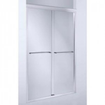 Fluence 70-5/16 in. H x 47-5/8 in. W Heavy Semi-Framed Sliding Shower Door, Bright Polished Silver