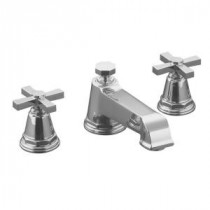Pinstripe 2 Cross Handle Deck-Mount Roman Tub Faucet Trim Only in Polished Chrome (Valve Not Included)