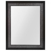23.35 in. W x 29.35 in. L Framed Wall Mirror in Pewter and Espresso