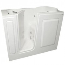 Gelcoat 4 ft. Left Quick Drain Walk-In Whirlpool Tub in White