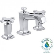 Margaux 8 in. Widespread 2-Handle Low-Arc Bathroom Faucet in Polished Chrome with Cross Handles