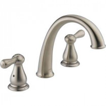 Leland 2-Handle Deck-Mount Roman Tub Faucet Trim Kit Only in Stainless (Valve Not Included)