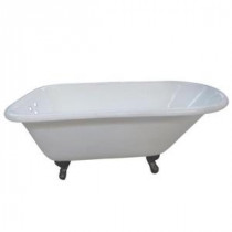 5 ft. Cast Iron Oil Rubbed Bronze Claw Foot Roll Top Tub with 3-3/8 in. Centers in White