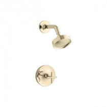 Purist Rite-Temp 1-Spray 1-Handle Pressure-Balancing Shower Faucet Trim in Vibrant French Gold (Valve not included)