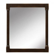 Fallston 33 in. L x 27 in. W Framed Wall Mirror in Weathered Brown