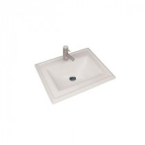 Cantrio Rectangular Drop-In Bathroom Sink in White