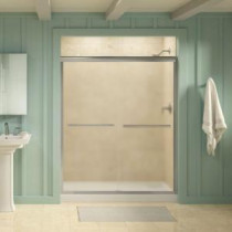 Gradient 59-5/8 in. x 70-1/16 in. Semi-Framed Sliding Shower Door in Matte Nickel