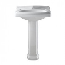 Portsmouth Pedestal Combo Bathroom Sink with Center Hole Only in White