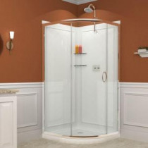 Solo 36-3/8 in. x 36-3/8 in. x 72 in. Framed Sliding Shower Enclosure in Chrome with Shower Base and Backwalls