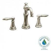 Weymouth 8 in. Widespread 2-Handle High-Arc Bathroom Faucet Trim Kit in Nickel (Valve Sold Separately)