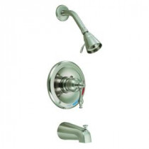 Saratoga Single-Handle 2-Spray Tub and Shower Faucet in Satin Nickel
