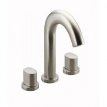 Oblo Deck-Mount 2-Handle Bathroom Faucet Trim Kit in Vibrant Brushed Nickel (Valve Not Included)