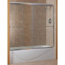 Cove 60 in. x 60 in. Semi-Framed Sliding Tub Door in Brushed Nickel with 1/4 in. Clear Glass