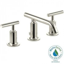 Purist 8 in. Widespread 2-Handle Low-Arc Bathroom Faucet in Vibrant Polished Nickel with Low Lever Handles