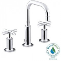 Purist 8 in. Widespread 2-Handle Bathroom Faucet in Polished Chrome with Low Gooseneck Spout