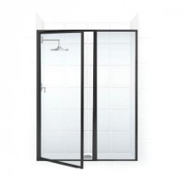 Legend Series 52 in. x 69 in. Framed Hinged Swing Shower Door with Inline Panel in Oil Rubbed Bronze with Clear Glass