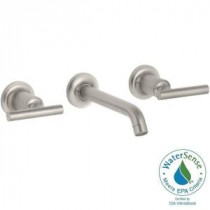 Purist 8 in. 2-Handle Wall-Mount Low-Arc Bathroom Faucet Trim Only in Vibrant Brushed Nickel
