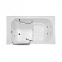 Lifestyle 4.3 ft. Reversible Drain Walk-In Whirlpool and Air Bath Tub in White