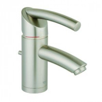 Tenso Single Hole Single-Handle Low-Arc Bathroom Faucet in Brushed Nickel InfinityFinish