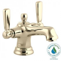 Bancroft 4 in. 2-Handle Mono Block Design Bathroom Faucet in Vibrant French Gold with Escutcheon