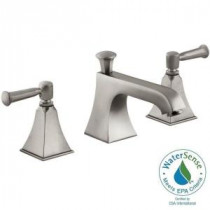 Memoirs 8 in. Widespread 2-Handle Low Arc Bathroom Faucet in Vibrant Brushed Nickel with Stately Design