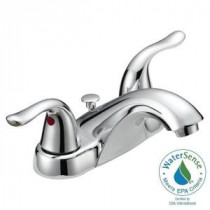Impression Collection 4 in. Centerset 2-Handle Contemporary Flair Bathroom Faucet in Chrome with Brass Pop-Up