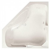 Preakness 5 ft. Center Drain Corner Acrylic Whirlpool Bath Tub in Biscuit
