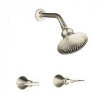 Revival 2-Handle 1-Spray Shower Faucet with Standard Showerarm and Flange in Vibrant Brushed Nickel