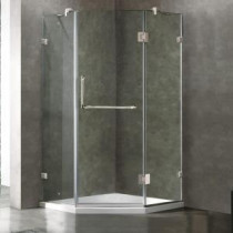 Piedmont 40.25 in. x 76.75 in. Semi-Framed Neo-Angle Shower Door in Chrome with Clear Glass