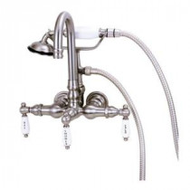 TW06 3-Handle Claw Foot Tub Faucet with Handshower in Chrome