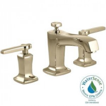 Margaux 8 in. Widespread 2-Handle Low-Arc Bathroom Faucet in Vibrant French Gold