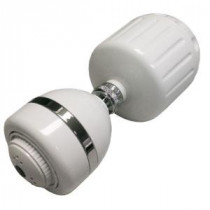 High-Output 3-Spray 4 in. Fixed Shower Head with Filter in White