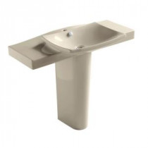 Escale Pedestal Bathroom Sink Combo in Almond