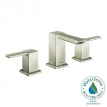 90-Degree 8 in. Widespread 2-Handle Mid-Arc Bathroom Faucet Trim Kit in Brushed Nickel (Valve Sold Separately)