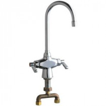 Single Hole 2-Handle High-Arc Sink Faucet in Chrome with 5-1/4 in. Rigid/Swing Gooseneck Spout