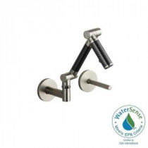 Karbon Single-Handle Wall Mount Bathroom Faucet with Mid-Arc and Black Tube in Vibrant Brushed Nickel