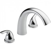 Classic 2-Handle Deck-Mount Roman Tub Faucet Trim Kit Only in Chrome (Valve Not Included)