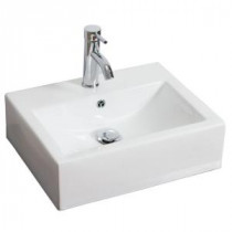 20.5-in. W x 16-in. D Above Counter Rectangle Vessel Sink In White Color For Single Hole Faucet