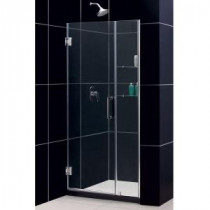 Unidoor 38 to 39 in. x 72 in. Semi-Framed Hinged Shower Door in Brushed Nickel