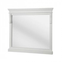 Naples 36 in. x 32 in. Framed Wall Mirror in White