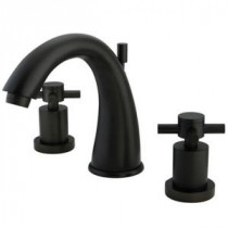 Modern 8 in. Widespread 2-Handle Mid-Arc Bathroom Faucet in Oil Rubbed Bronze