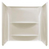 Contour 30 in. x 60 in. x 59 in. 3-Piece Direct-to-Stud Tub Wall Kit in Almond