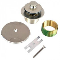 1.625 in. Overall Diameter x 16 Threads x 1.25 in. Lift and Turn Bathtub Stopper with Bushing Trim, Brushed Nickel