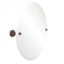 Dottingham Collection 22 in. L x 22 in. W Frameless Round Tilt Mirror with Beveled Edge in Antique Copper