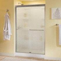 Simplicity 48 in. x 70 in. Semi-Framed Sliding Shower Door in Nickel with Rain Glass