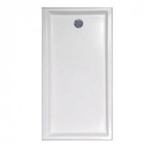 60 in. x 32 in. Single Threshold Shower Base with Left-Hand Drain in White