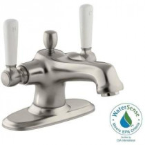 Bancroft Single Hole 2-Handle Low-Arc Bathroom Faucet in Vibrant Brushed Nickel