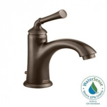 Portsmouth Monoblock Single Hole Single Handle Mid-Arc Bathroom Faucet in Oil Rubbed Bronze with Speed Connect Drain