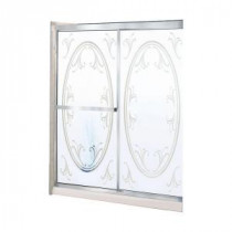Summer Breeze 46-1/2 in. x 68 in. Framed Sliding Shower Door in Satin Nickel with Summer Breeze Glass