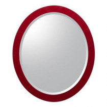 Esley 28 in. L x 24 in. W Wall Hung Mirror in Gloss Red